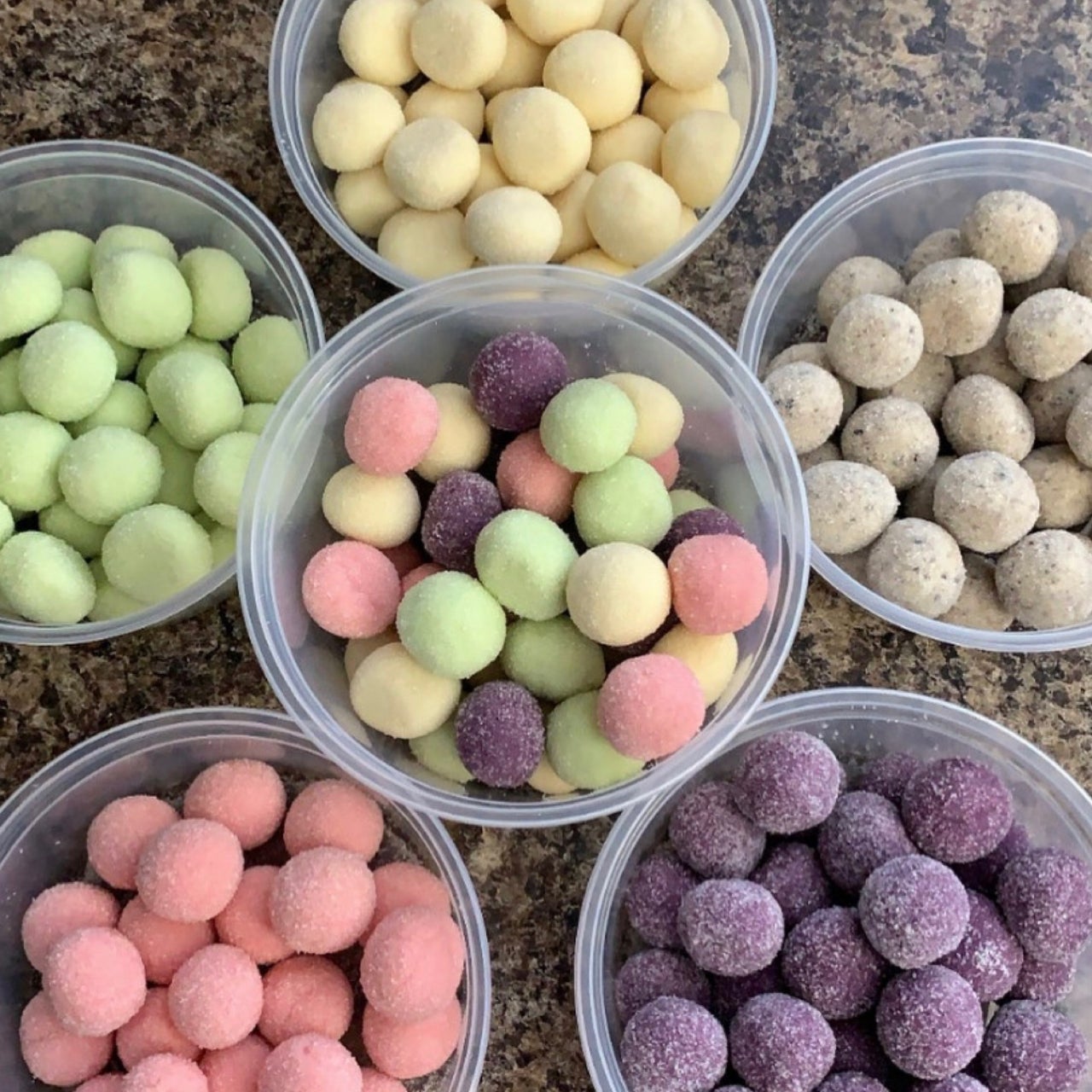 Pastillas wrapped in colorful paper